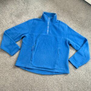 Lot of Two L. L. Bean Vintage Fleece Pullover Blue & Light Green MEDIUM Women's